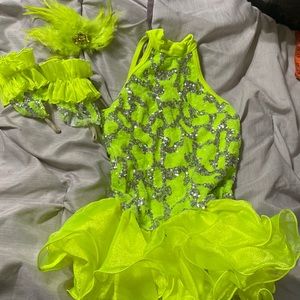 Neon yellow halloween dance outfit by Weissman worn once jazz
